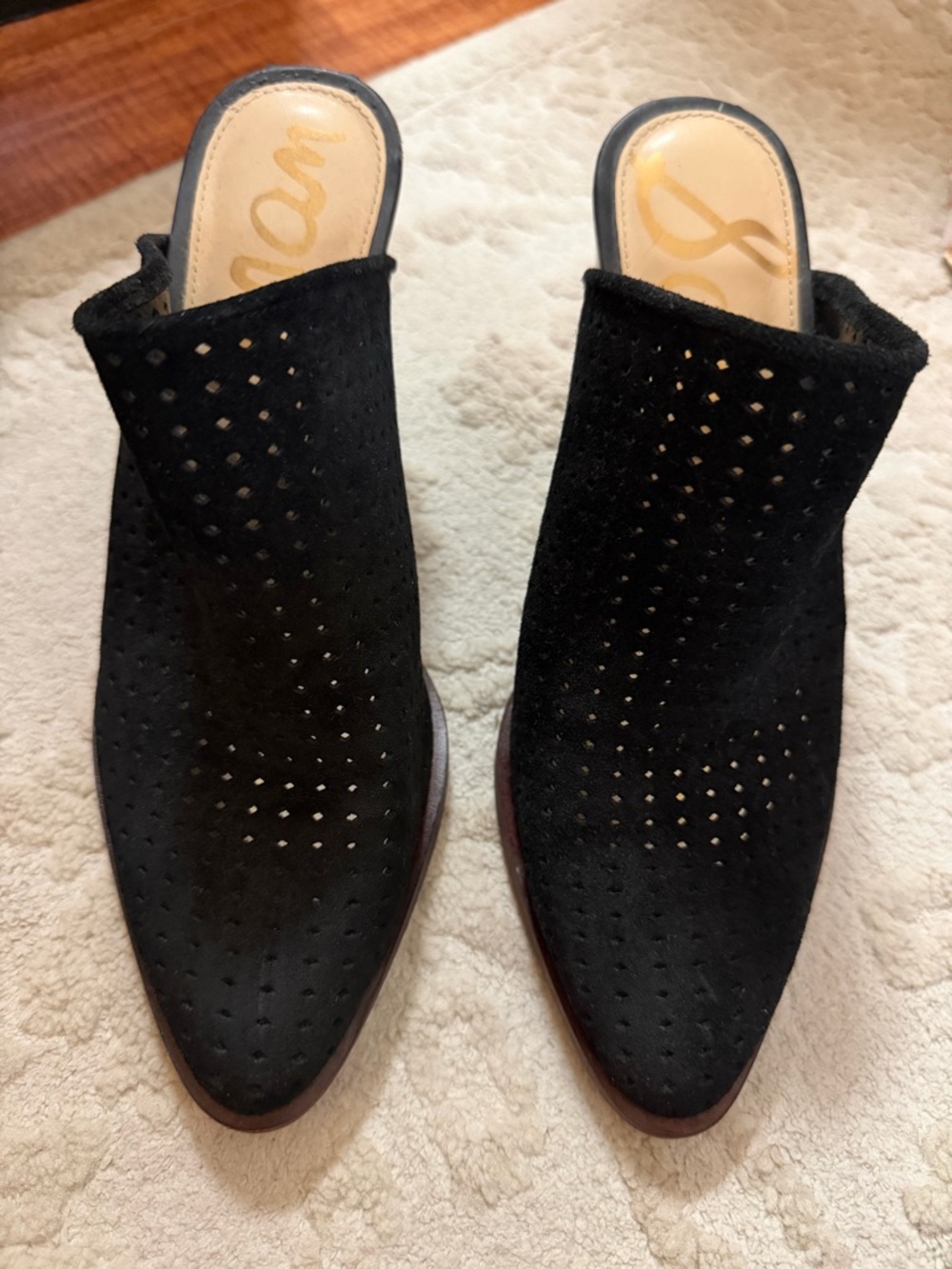 Sam Edelman Black Suede Mule Heels Size 7.5
